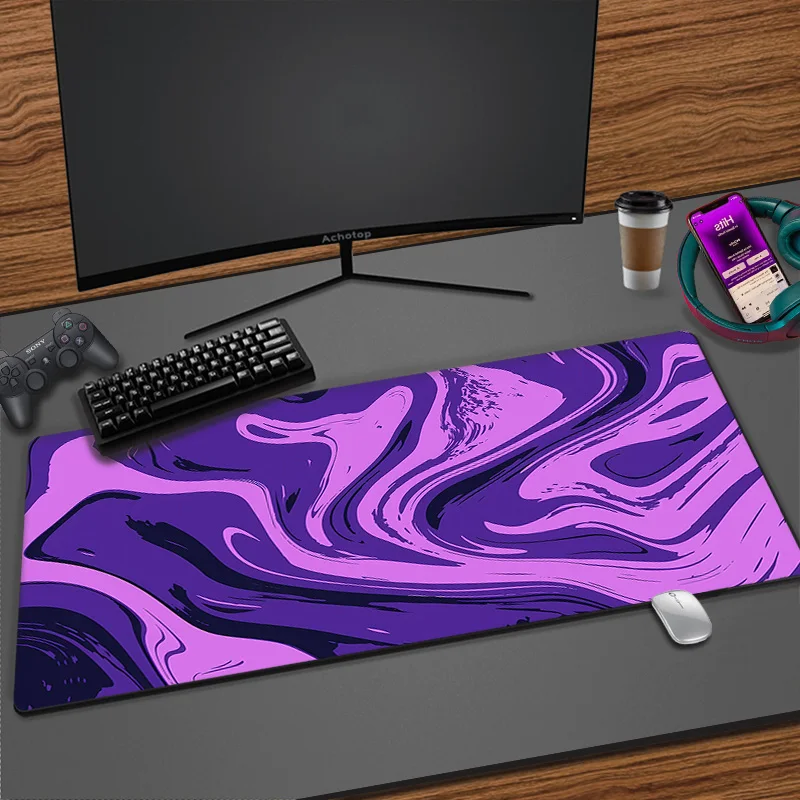 

Purple Marble Liquid Mousepad Art Deskmat XXL Deskpad Protector Computer Mat Gamer Mouse Pad 900x400 Extended Rug Office Carpet