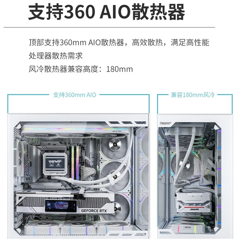 Valkyrie VK White Sea View Room 6 Refrigerado por agua Pantalla táctil de 6, pulgadas Computadora de escritorio M-ATX Chasis