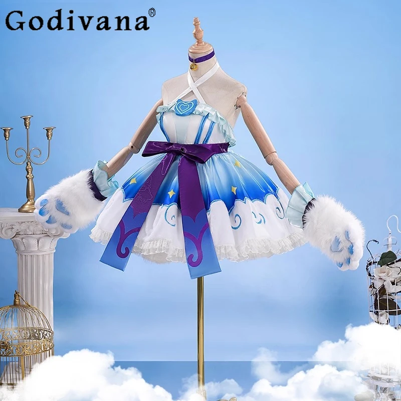 Honor of Kings Da Qiao Dress Set Women Cosplay Costume Cos Game Anime Dress Girls Party Uniform Halloween Play Role Clothes