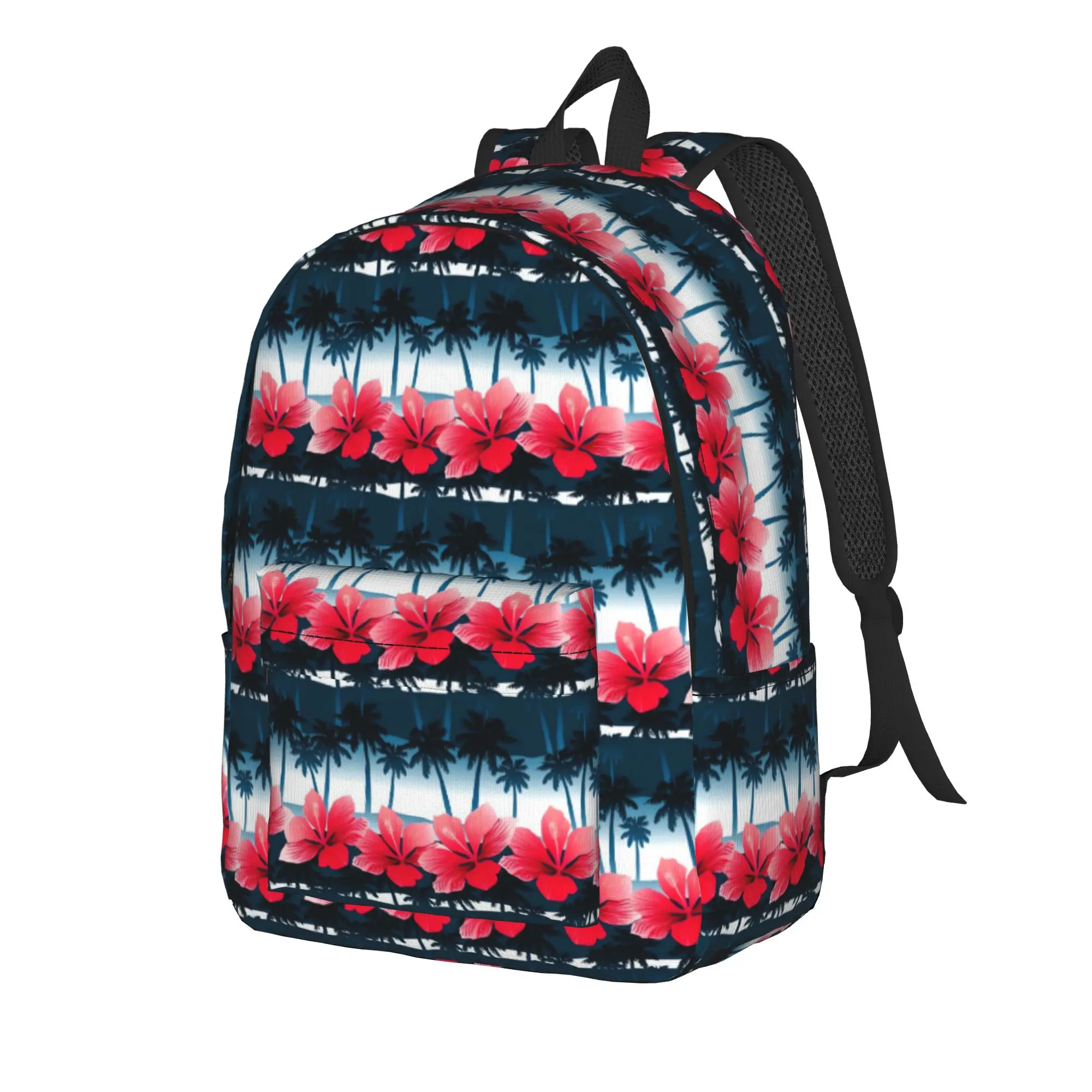 Tropical Hibiscus Seamless    Backpack  Trekking Backpacks Student Stylish School Bags Colorful Breathable Rucksack