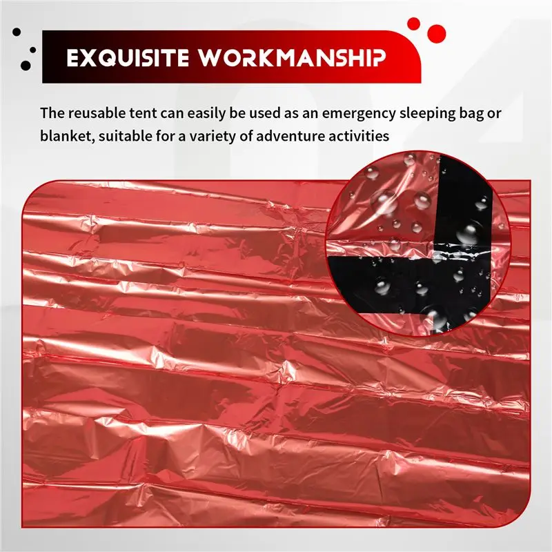 A69P-Emergency Sleeping Bag 2 Person Survival Sleeping Bags Thermal Bivy Sack Emergency Blanket For Camping Hiking