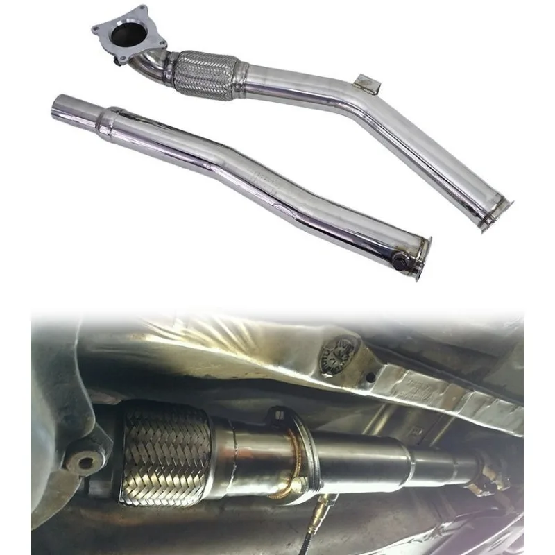 Tubo de bajada de cabezal de escape de 3 "para Volkswagen MK5, MK6 y para Audi A3 colector de escape de automóvil de acero inoxidable
