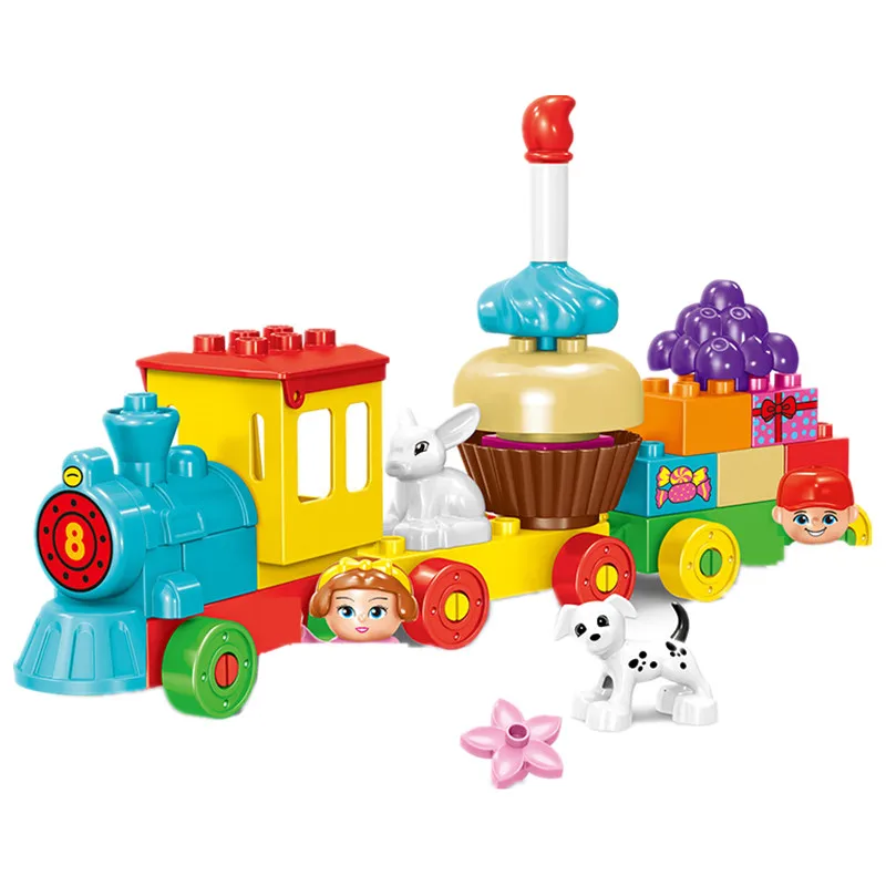 Big Building Blocks My First Number Train Cake English Alphabet Mathematicl Calculation Large Particles Toddler Educatioal Toys