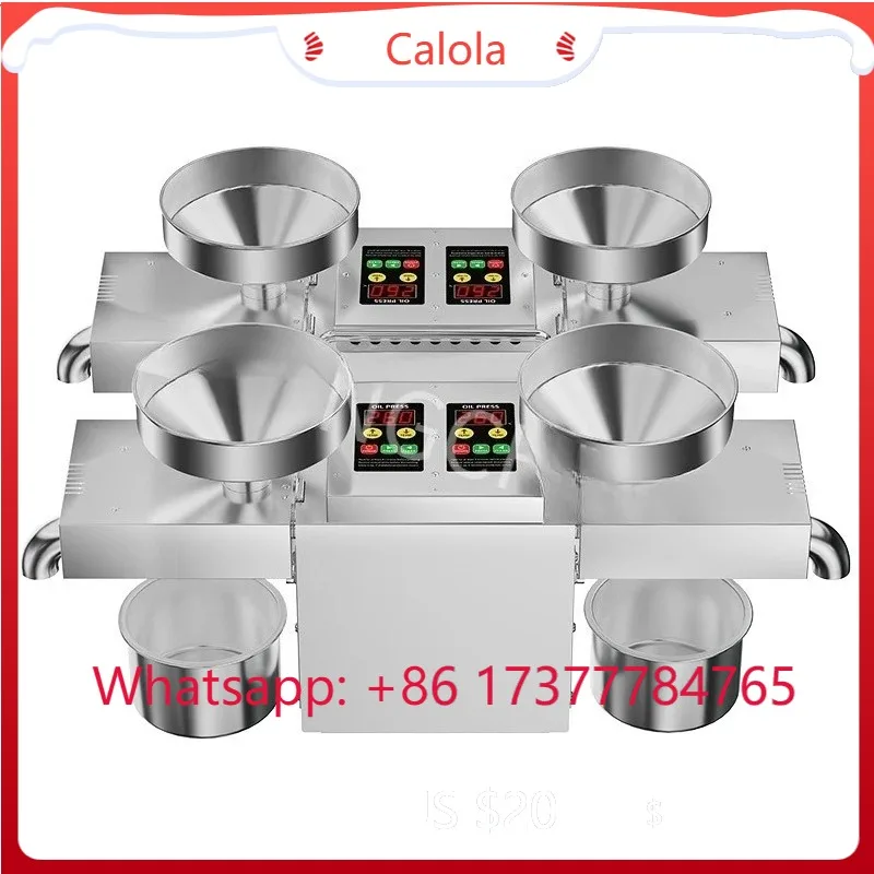 Intelligent Oil Press Machine, Stainless Steel Commercial Use, Support 4 Kinds of Raw Materials Pressing Simultaneously
