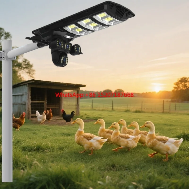 

HD Monitor Solar Street Light with Night Vision Outdoor 4G WIFI All in One Solar Led Security Street Light with CCTV Camera