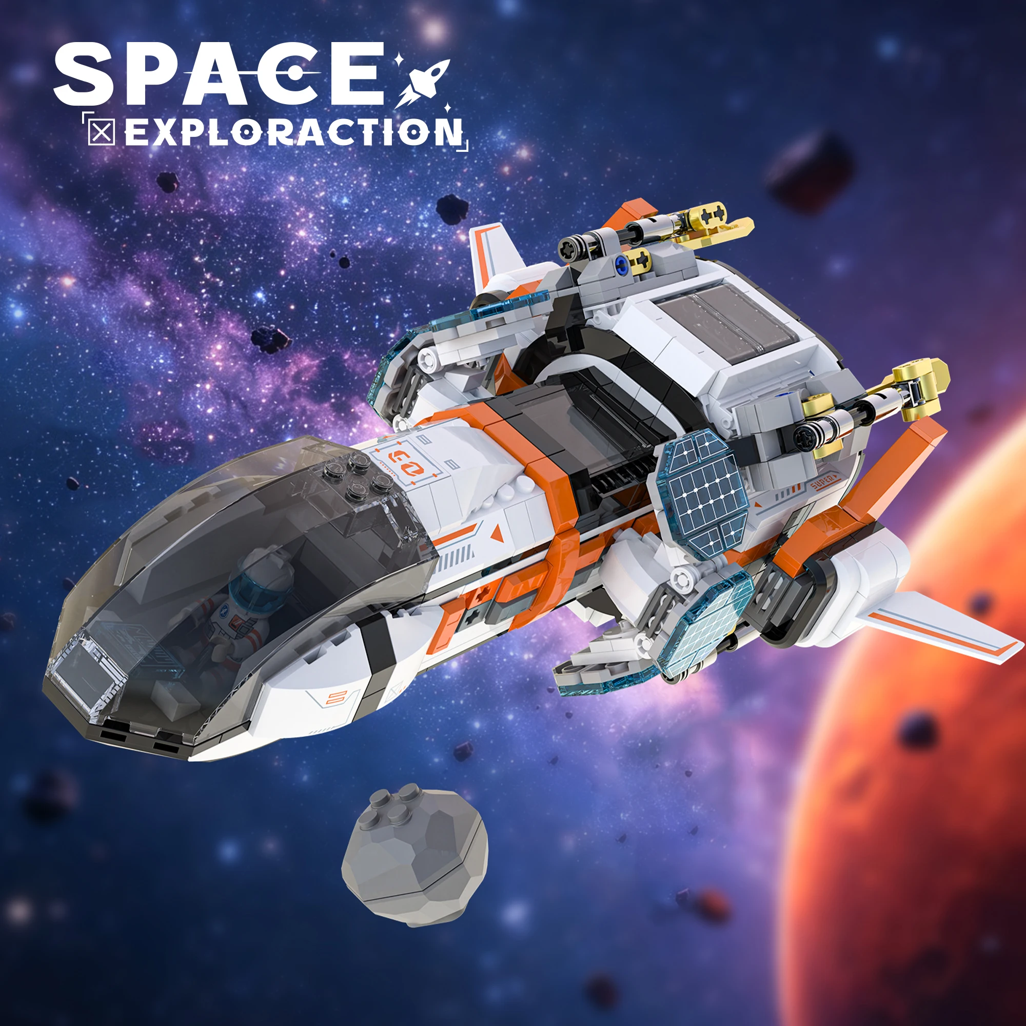 LL003 Aerospace-Serie Kreative Spielzeug-Ornamente für Zuhause, Raumschiff-Baukasten, Lernspielzeug für Kinder, Geburtstagsgeschenk