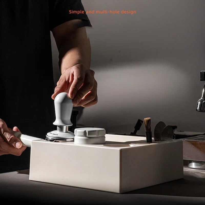 Portable ABS Coffee Powder Pressing Base Handle Bracket Tamper Base Coffee Tool Accessories Storage Box Knocking Powder Box