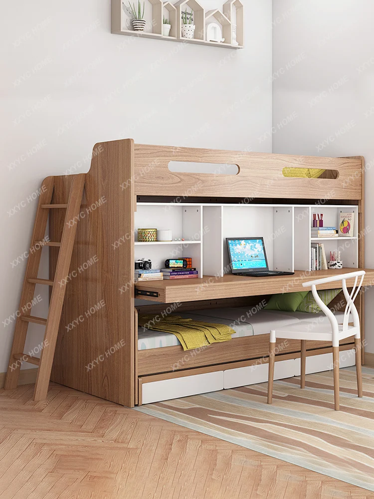 Bed Table Empty Children's Bed Desk Upper and Lower Bunk Bunk Bed