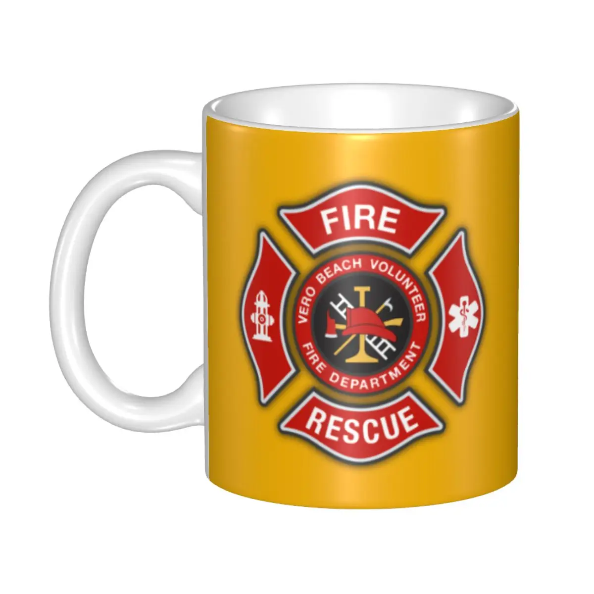 Firefighter Fire Rescue Maltese Florian Cross Mug Customized Coffee Ceramic Mug Creative Present