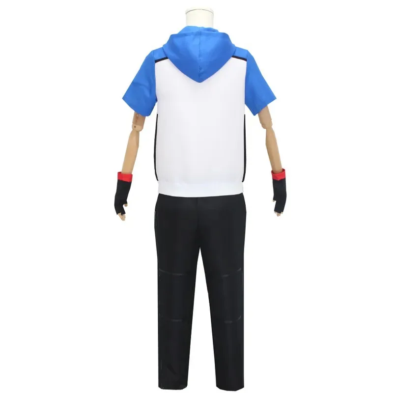 

Ash Ketchum Cosplay Costume Hoodies Pants Gloves Hat Suit Anime Halloween Costumes Outfits Clothesf;5,m'7.d;