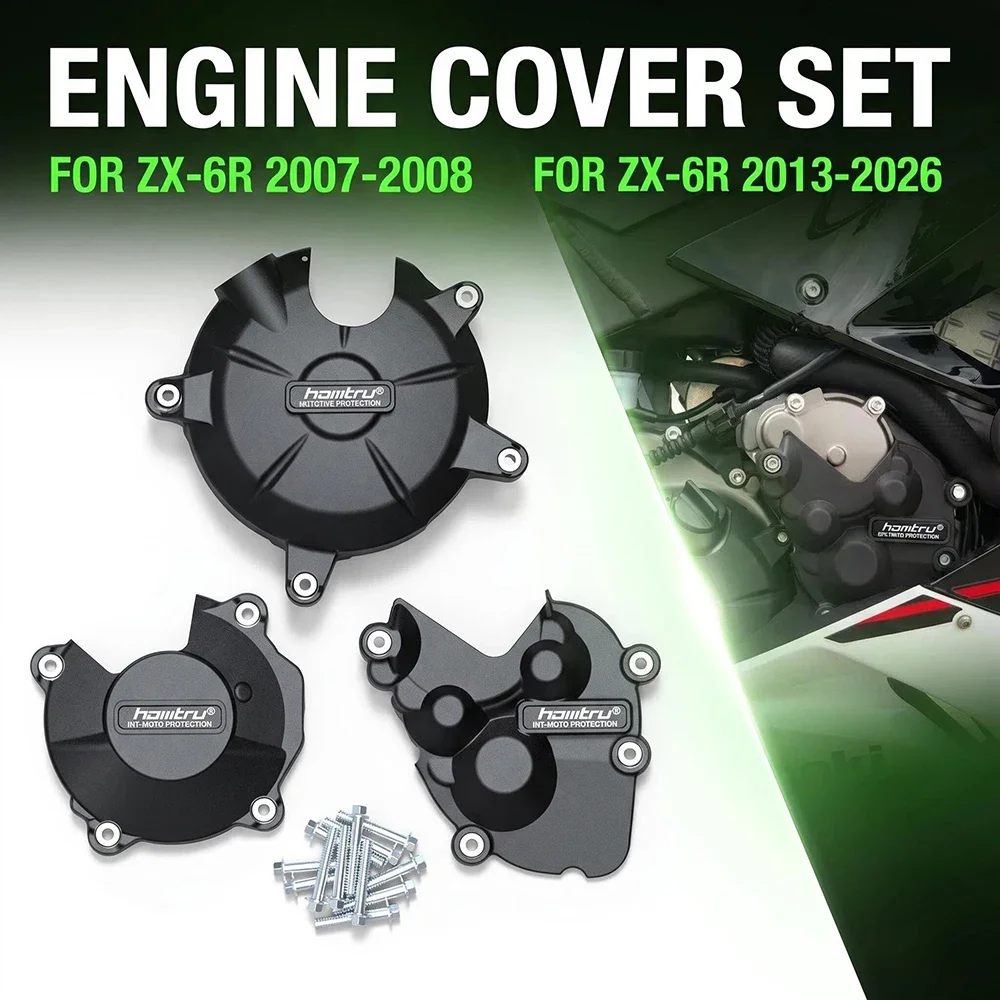 Motorcycles Engine Cover Protection Case For Kawasaki ZX-6R 636 2007-2026 ZX6R Engine Protectors Fairing kit