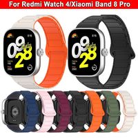 Replacement Magnetic Silicone Strap Wrist Belt Watchband Double Color Smart Watch Bracelet for Redmi Watch 4/Xiaomi Band 8 Pro