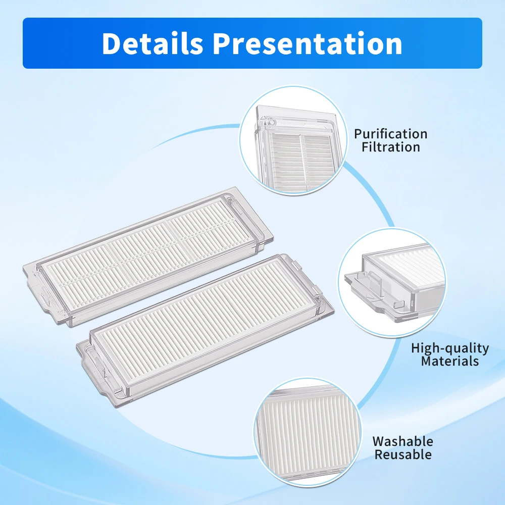 HEPA Filter For Xiaomi Mijia S10 S12 S40 Pro OV71GL 3C STYTJ02YM Mop Pro 2S XMSTJQR2S For Viomi V2 PRO V3 SE Robot Vacuum Parts