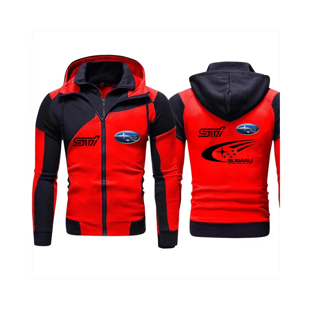 

New autumn and winter splicing SUBARU sports hoodie hooded fleece regular style advanced windproof splicing design hoodie