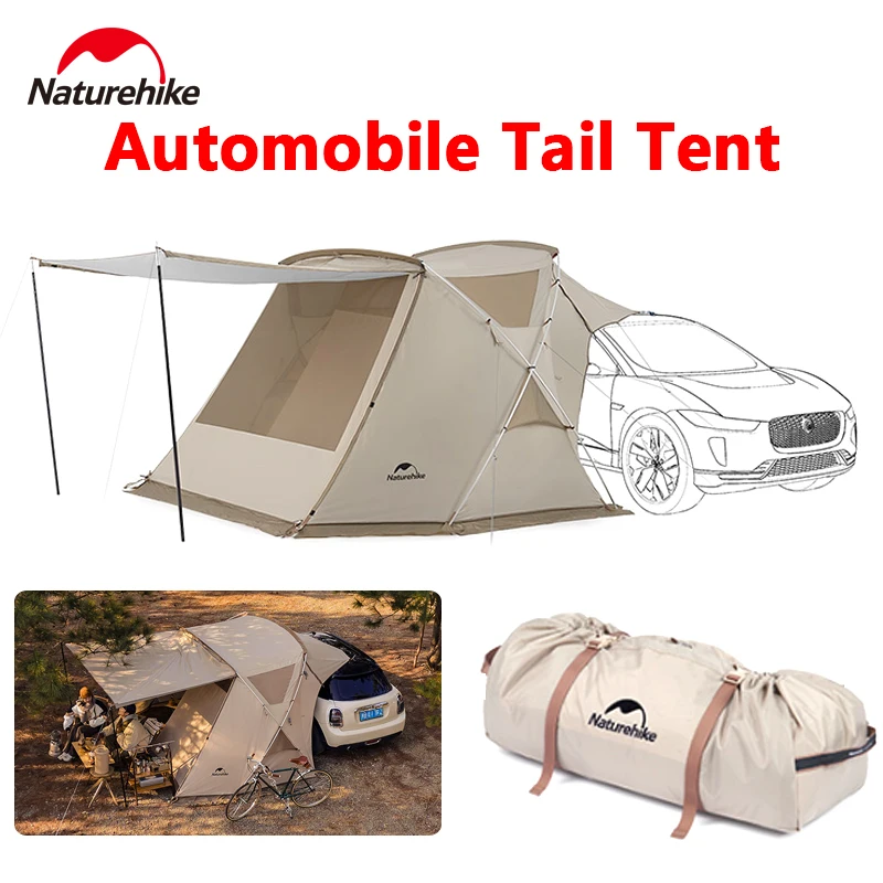 Naturehike self-Driving Tours Car Side Tent Two Modes Glamping Tent Silver Coated 150D Oxford Camping Outdoor sunscreen 2 People