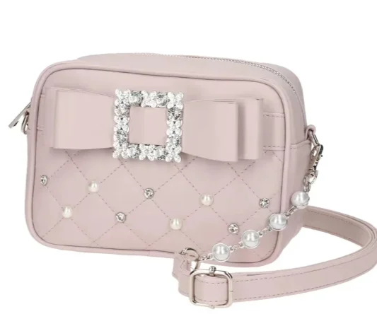 Японский рюкзак в стиле Лолиты с бантом и стразами, женский рюкзак Mine, новая повседневная универсальная сумка, милые милые рюкзаки из искусственной кожи для девочек, большая вместительная сумка