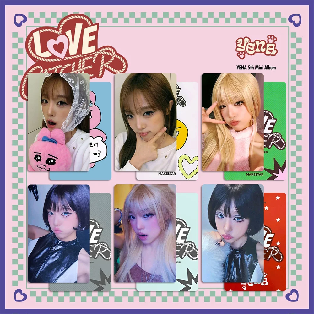6Pcs/Set Solo YENA LOVE CATCHER HD Cosplay Photocards Double Sides Glossy LOMO Cards Coated Paper Postcard Fans Collection