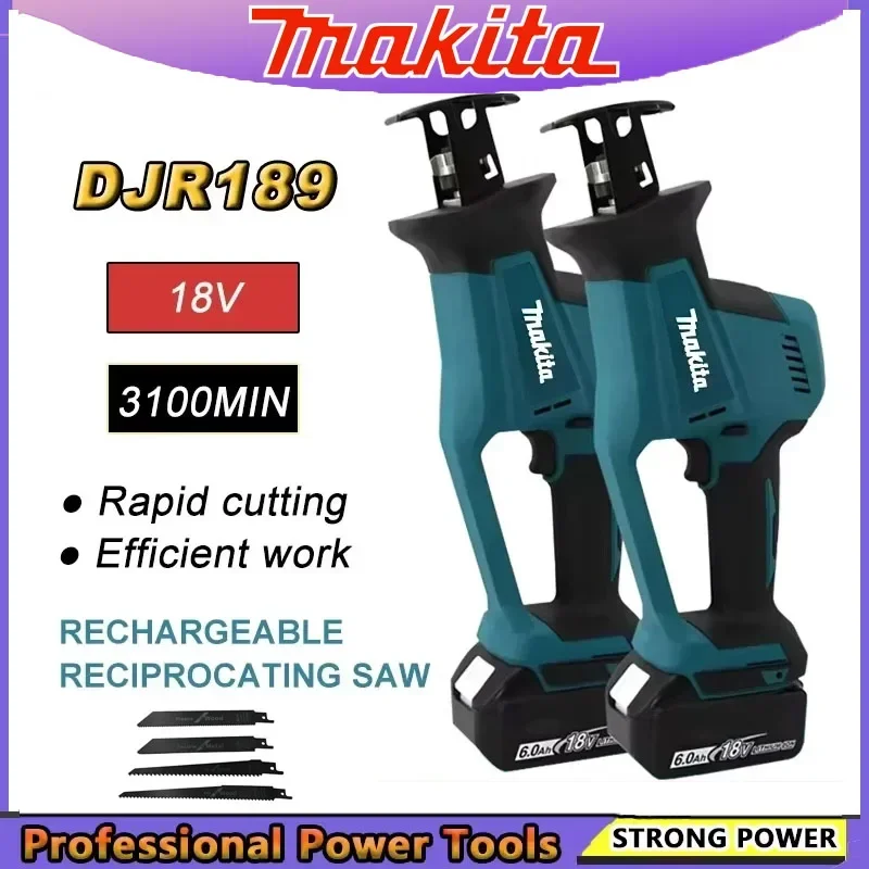 

Makita DJR189 18V Cordless Brushless Reciprocating Saw Electric Wood Metal Cutting Portable Power Tool Rechargeable
