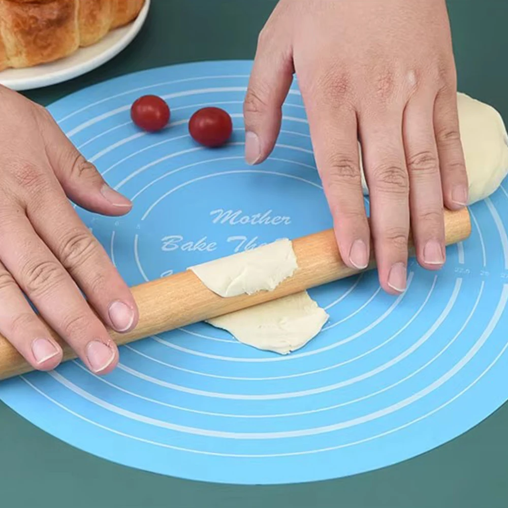 13 Inch Silicone Baking Mat Round Rolling Kneading Pad Pastry Non-Stick Pizza Dough Anti-Slip Cake Stand Kitchen Baking Tools
