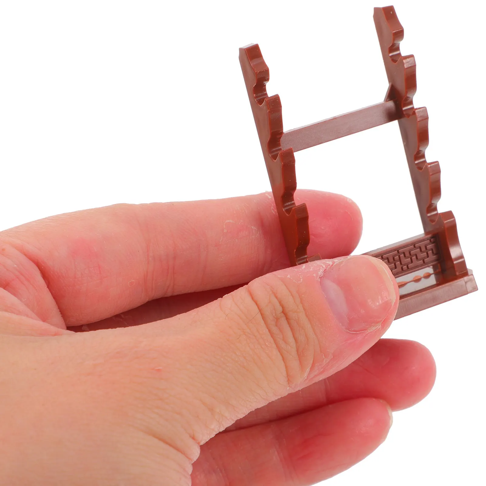 4Pcs Miniature Sword Rack Fine Craftsmanship Horizontal Display Stand for Collectors Tiny Sword Holder Decorative Shelf
