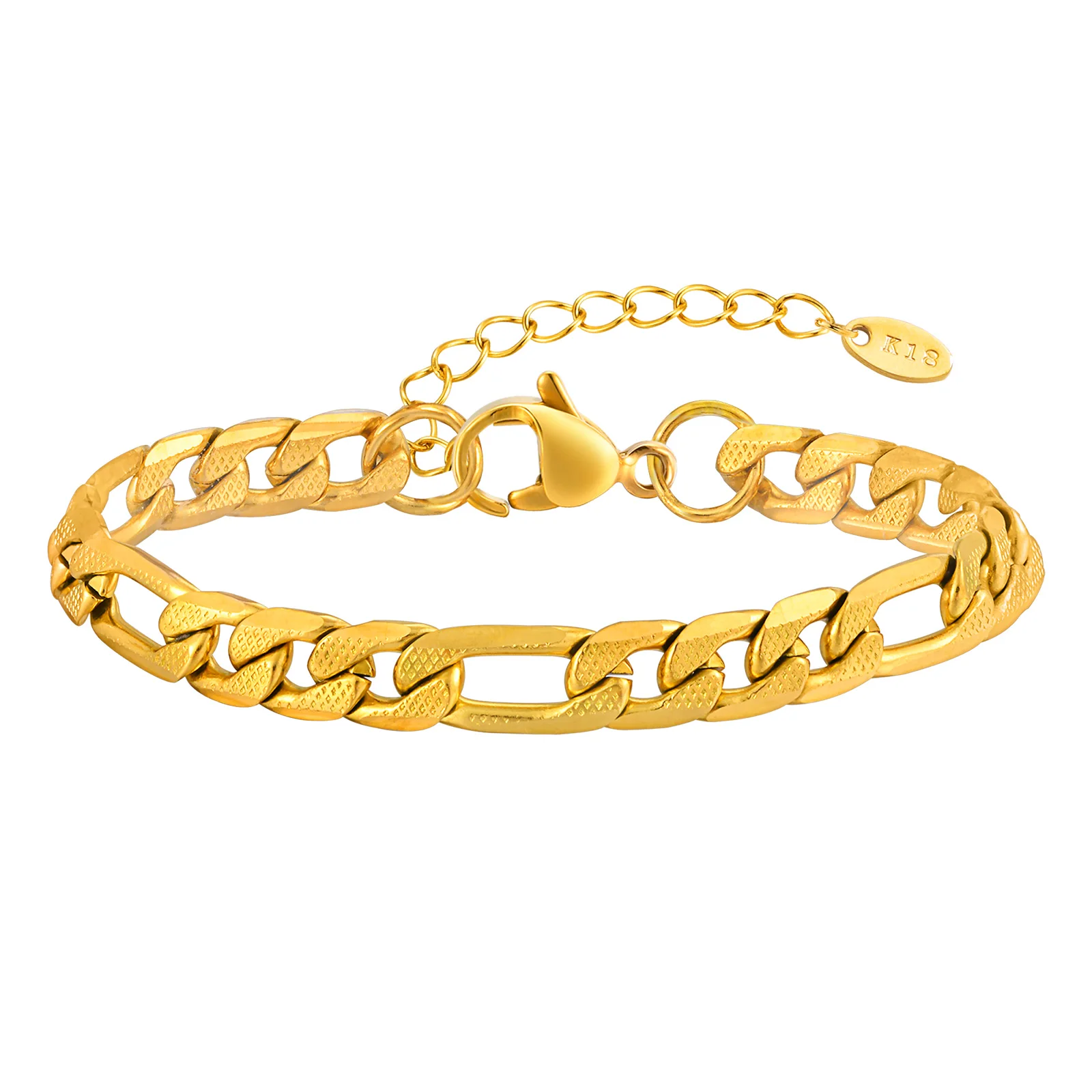 5.8mm NK Chain Bracelet for Woman,Gold Plated Stainless Steel Couple Bracelets, Fashion Wedding Jewelry Gift