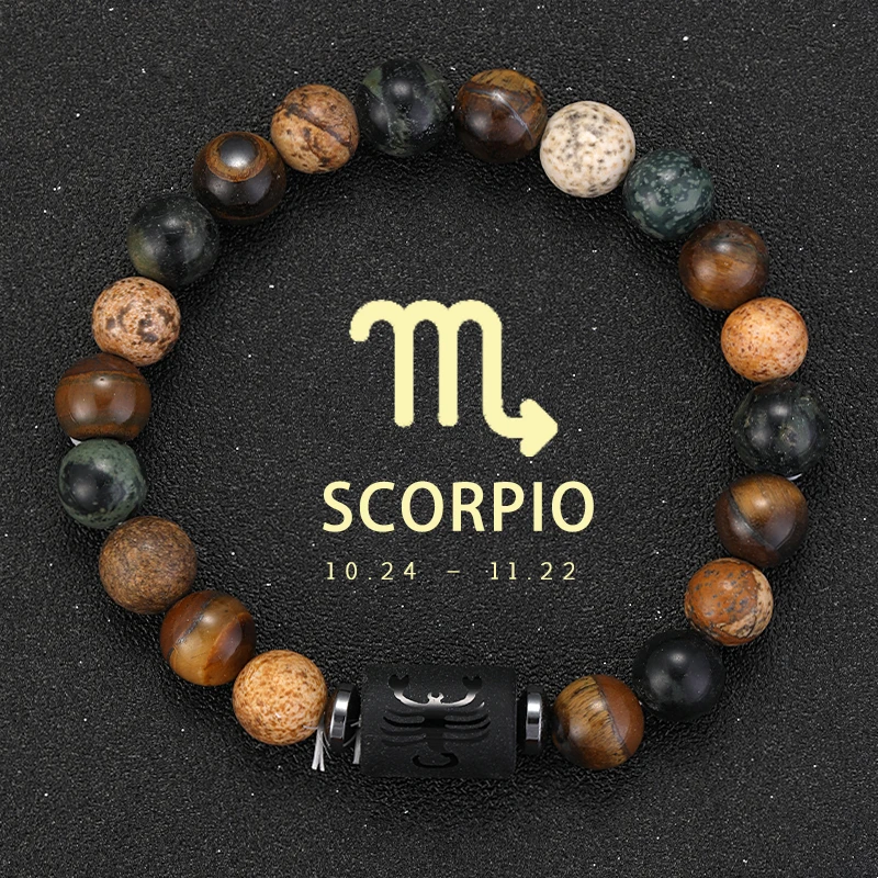 

12 Zodiac Signs Bracelet Scorpio Taurus Cancer Virgo Libra Bracelet Ladies Men Couple Friendship Jewelry Gift Bracelet Jewelry