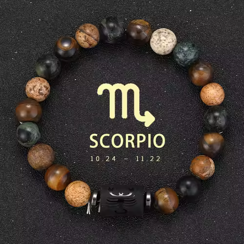 12 Zodiac Bracelets Natural Stone Cancer Virgo Leo Libra Bracelet Couples Friendship Gifts Bracelets jewelry pulsera hombre - Image 24