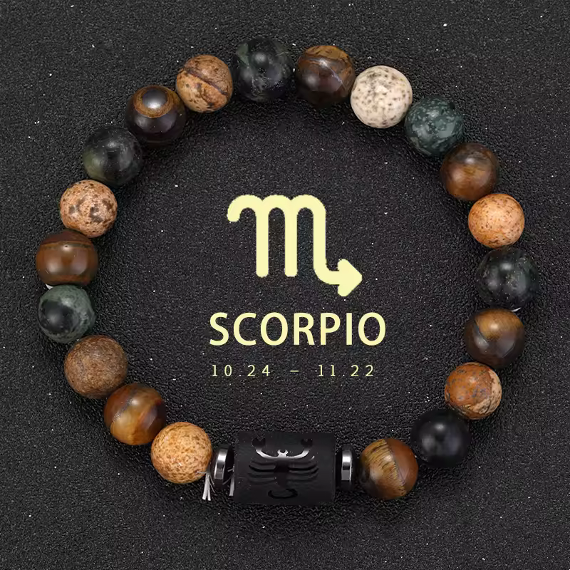 12 Zodiac Bracelets Natural Stone Cancer Virgo Leo Libra Bracelet Couples Friendship Gifts Bracelets jewelry pulsera hombre - Image 24