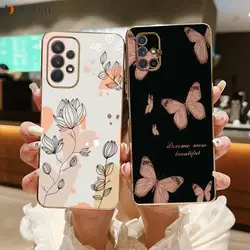 Butterfly Luxury Electroplated Silicone Phone Case For Samsung Galaxy A53  A52 A52S A73 A33 A72 A32 4G 5G A51 A71 A12 A22 Cover