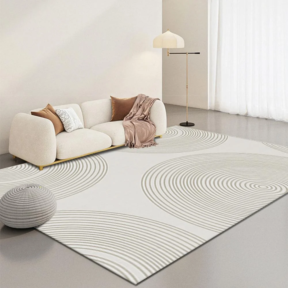 VIKAMA Crystal Pile Carpet Striped Modern Minimalist Living Room Bedroom Hotel Washable Non-Slip Mats Stain-resistant Large Rugs