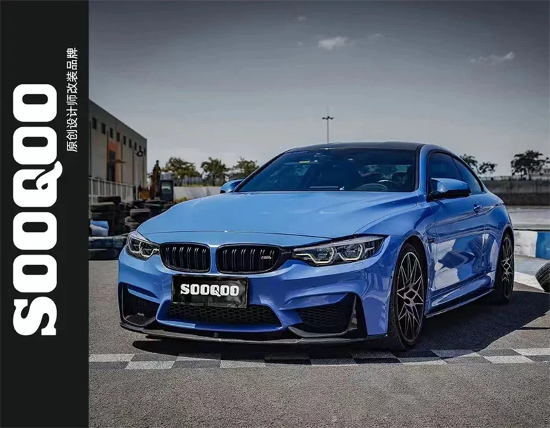 

For BMW M3 M4 Series F80 F82 Dry Carbon Fiber Front Lip and Rear Diffuser Side Skirts Rear Spoiler Upper Corner Wrap Body Kit