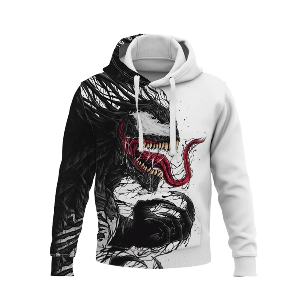 New Disney Hoodies Venom Cartoon Anime 3D Print Streetwear Homens Mulheres Moda Oversized Moletons Hoodie Crianças Pullover Vest