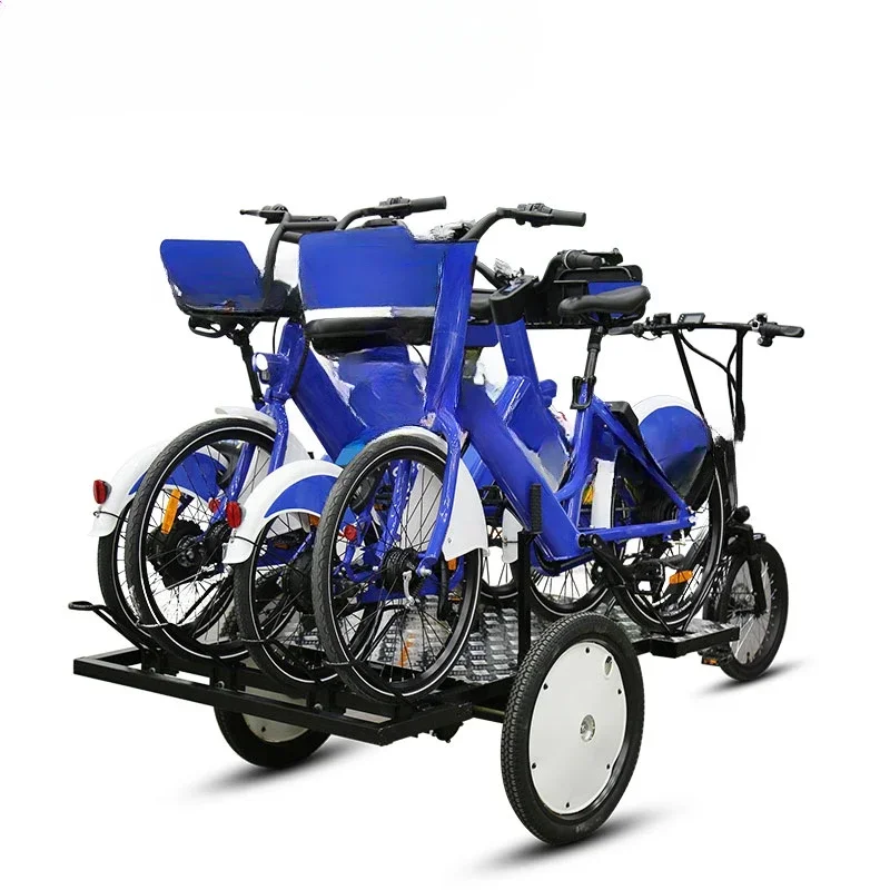 48V 500W rear differential motor Electric tricycle flatbed trike with bike rack 7 Speeds Electric Flatbed Trike