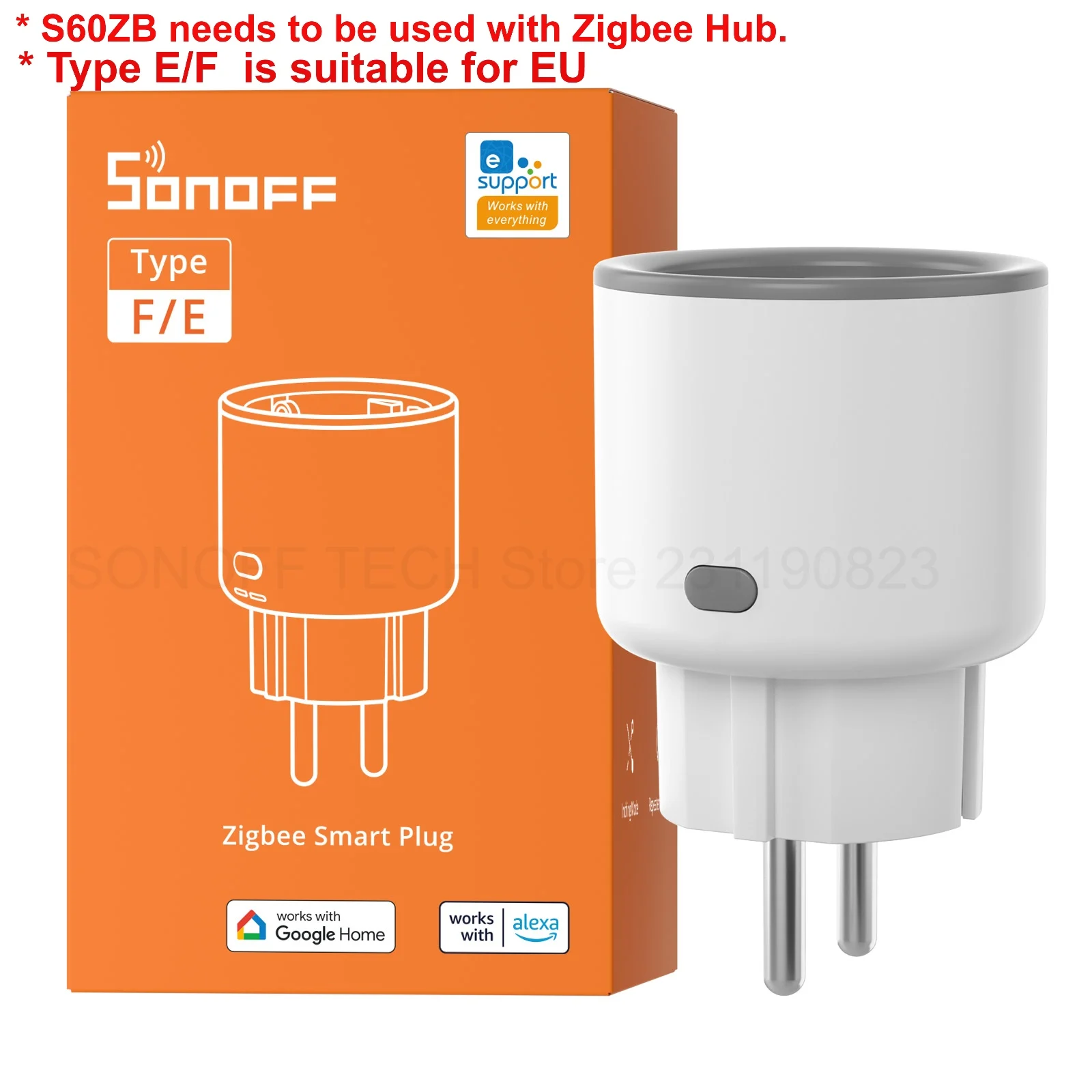 1-4PCS SONOFF S60ZBTPF EU 16A iPlug Zigbee Smart Plug Smart Home Outlet Socket met Energie Monitoring Ondersteunt Alexa Google thuis