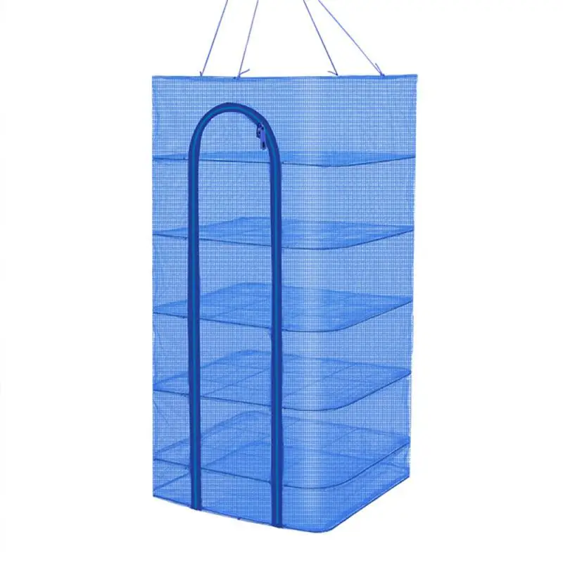 3/5 Layers Drying Net Fish Net Drying Rack Hanging Anti-fly Cage for Vegetable Fruit Meat PE Dryer Net Household Fish Net