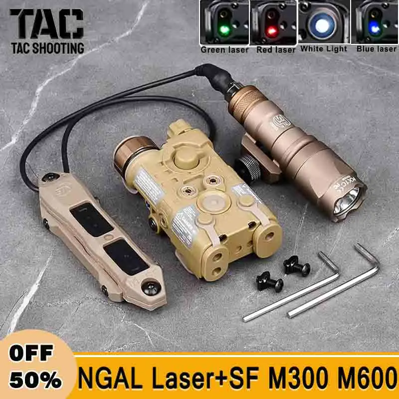 

NGAL Red Green Blue Laser White Light Strobe Tactical SF M600 M300 Flashlight For 20mm Rail Weapon Hunting Airsoft Accessories