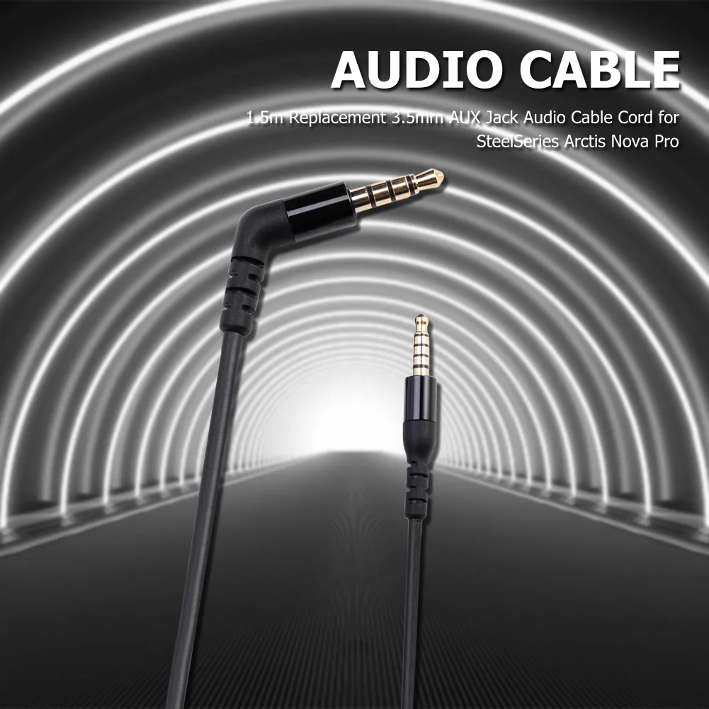 1.5 متر استبدال 3.5 ملم AUX جاك وصلة كابل الصوت لـ SteelSeries Arctis Nova Pro