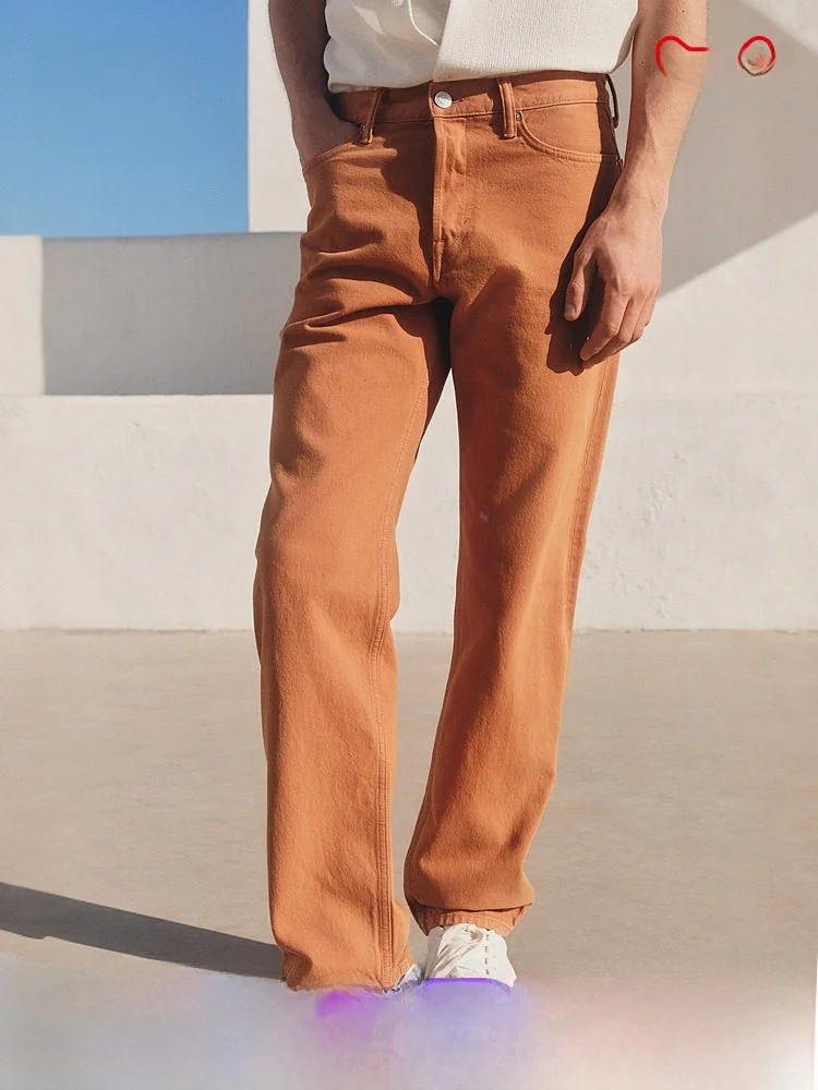 

H&M Men's Vintage Waed Cotton Comfortable Loose Fit Jeans Youth Trendy Straight Leg Pants All Seasons Modern Sle