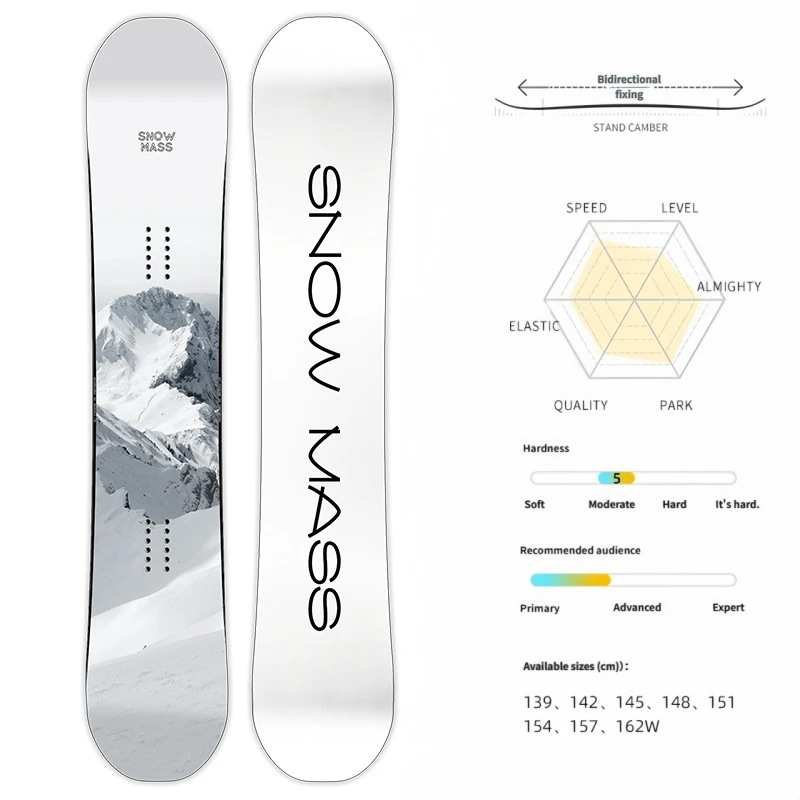 Factory Sale Professional Snowboard Custom Design Fiberglass ABS Sandwich Poplar Women Man Skiing Winter All Mountain Twin-tip