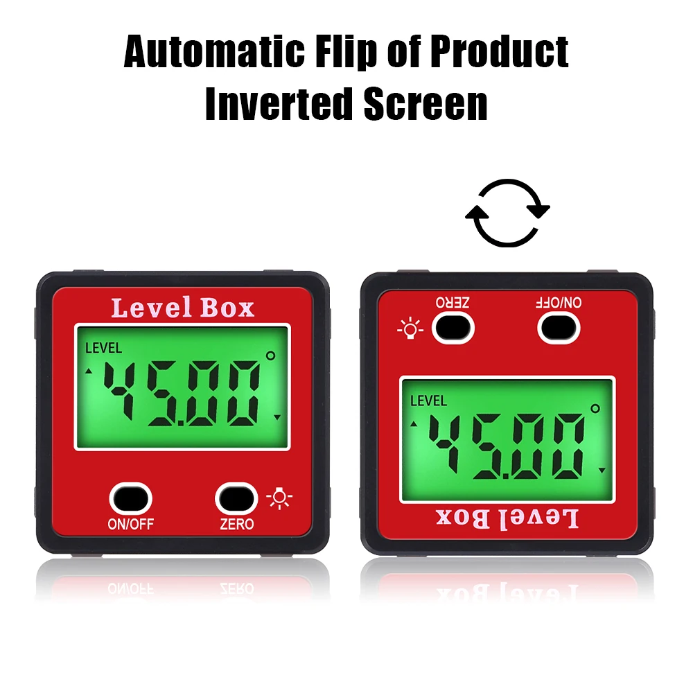 With Backlight Goniometer Level Box Inclinometer Electronic Horizontal Angle Measuring Instrument Protractor Digital