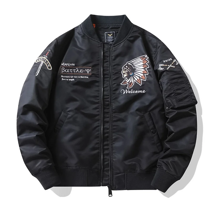 

Мужская рабочая одежда American Sle Jaet High Street Motorcycle Faion Brand Flight Jaet Baseball orm Top Long Sve