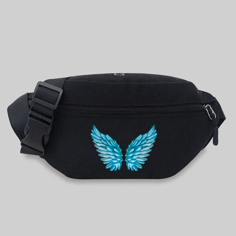 Women Fanny Pack Chest Messenger Men Shoulder Crossbody Travel Waist Bag Feather Series Pattern Outdoor Sports Waist Storage Bag