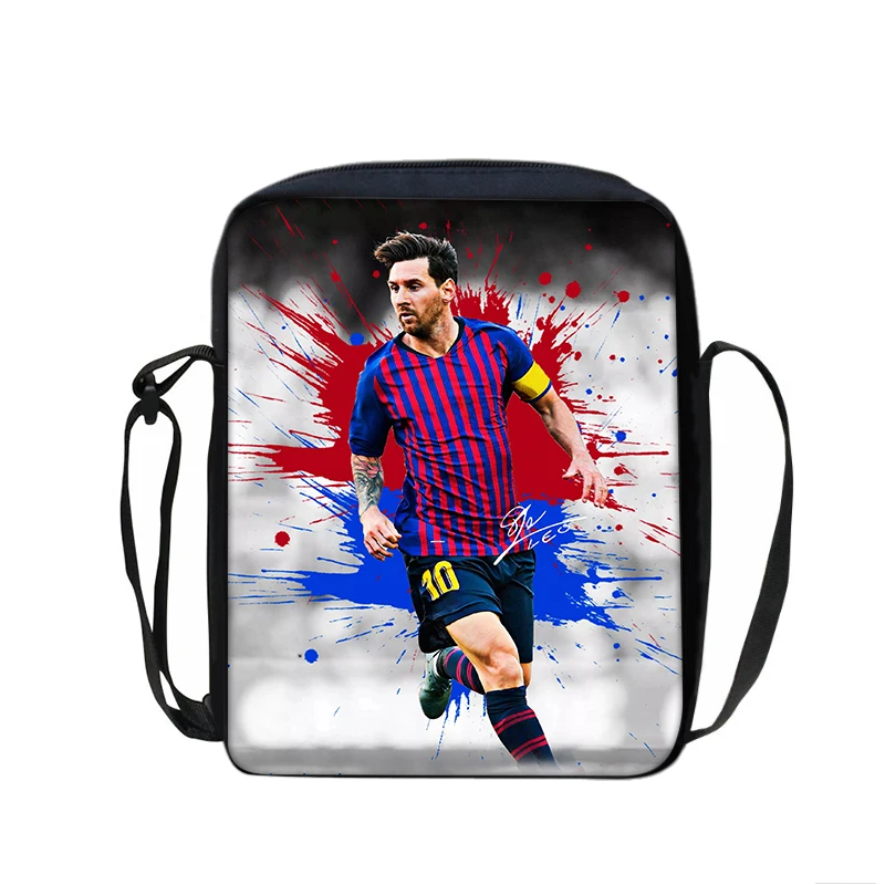 Shoulder Messenger Bag Best Gift Handbag M-Messi Printed Football Star School Bags Phone Bag Football Sports Shopping Bag