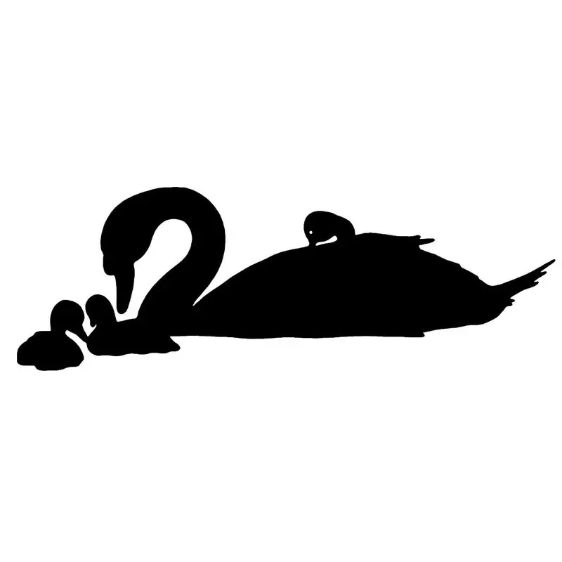 

Personality Swim Swan Family Cute Car Body Vinyl Car Styling Car Decal , 10CM