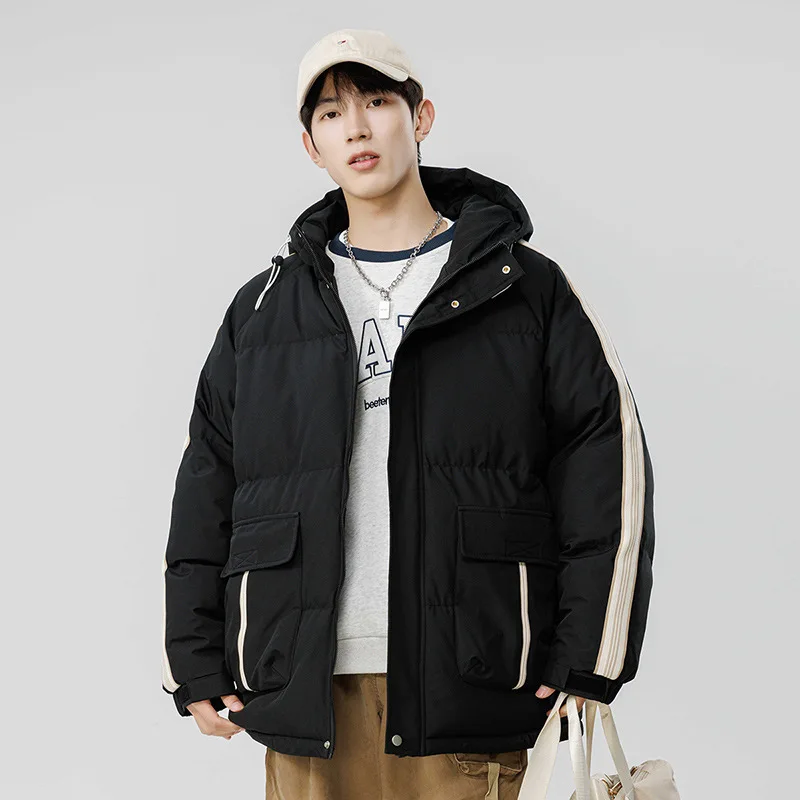 

New winter coat men's hoodie padded jacket thick warm fashion trend men's jacket men's and women's winter clothing