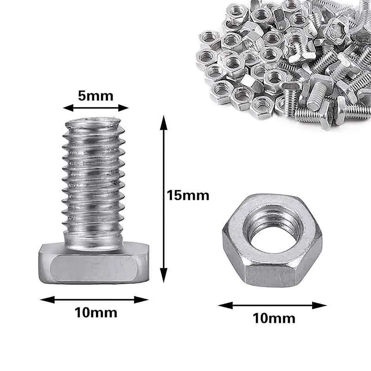1/10/20/50/100pcs Aluminium Screws Silver Greenhouse Repair Kit Nut Bolt Set Removable Anti-Deform Durable  Nuts Kit Accessories