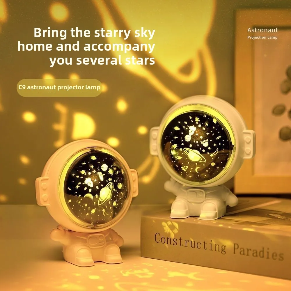 Astronaut Starry Sky Projection Light Astronaut Rotating Music Nightlight Children's Sleep Companion Star Light