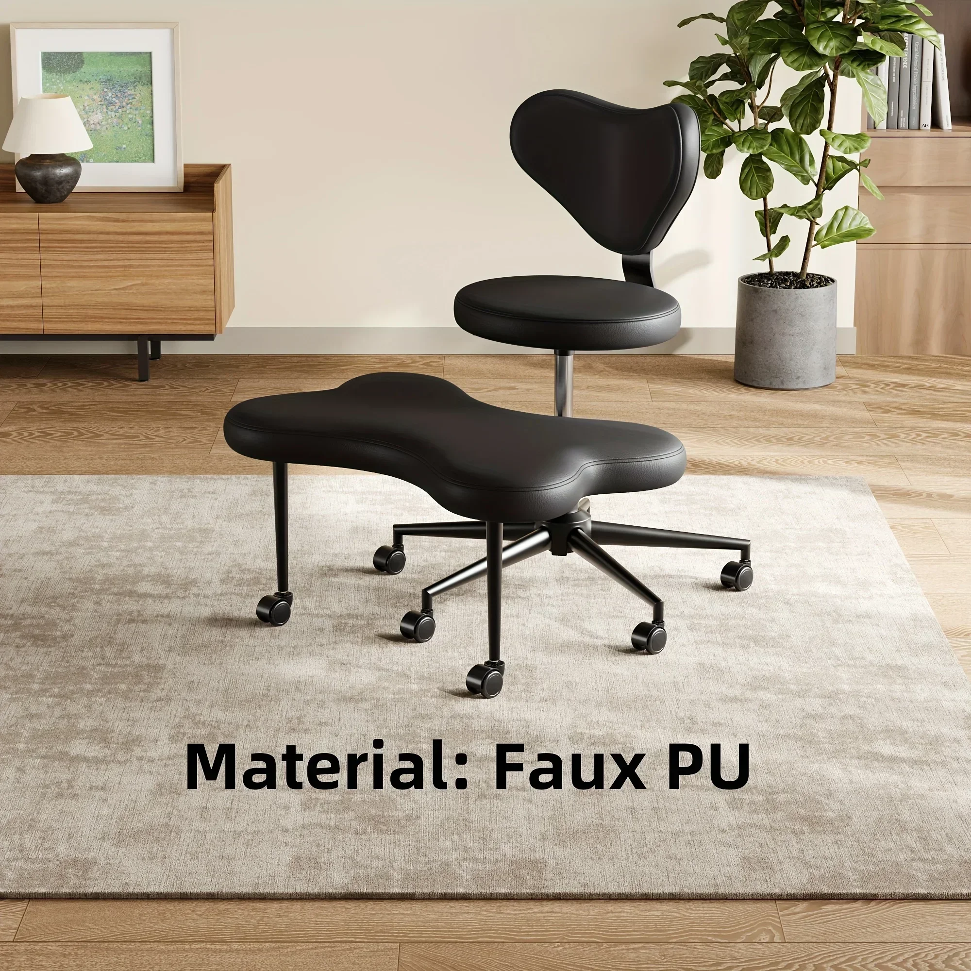 

Cross Leg Chair - Meditation with Wheels, Height Adjustable Seat, Adjustable Footstool Chair Gaming Game