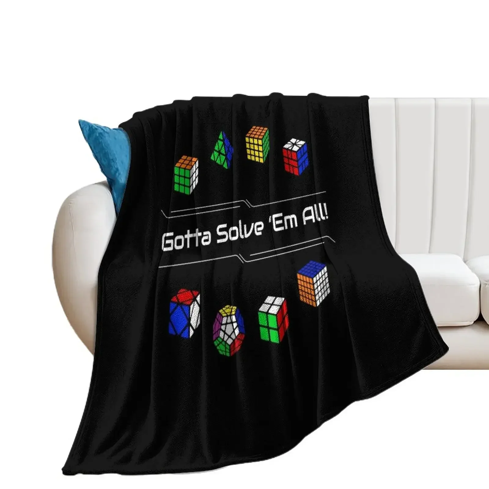 Gotta Solve 'Em All! Puzzles Throw Blanket Weighted Softest Sleeping Bag Blankets