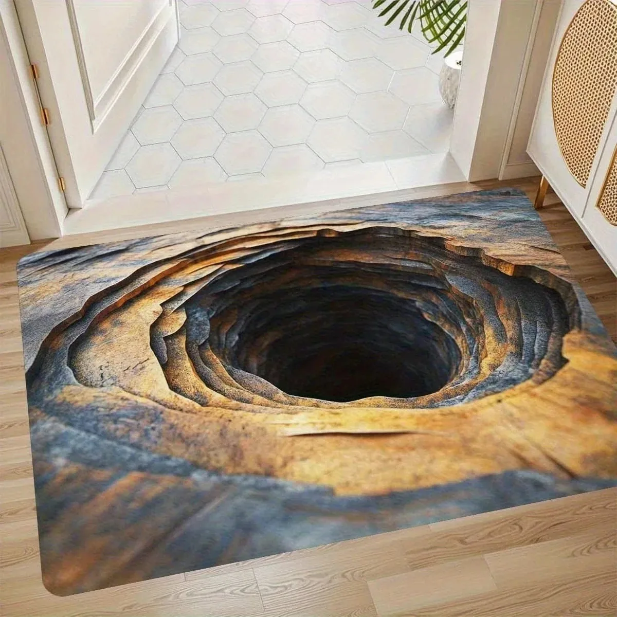 D Vortex Optical Illusion Entrance Doormat Home Decor Carpet Indoor Outdoor Floor Mat Living Room Bedroom Bath Kitchen Rug